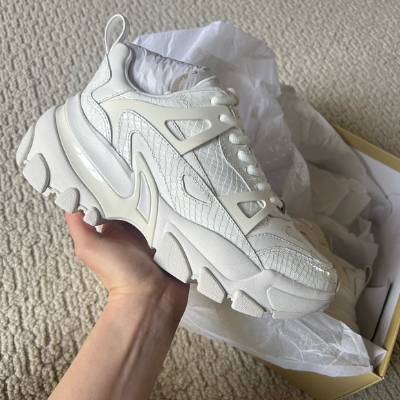 Nick Snake Embossed Leather Trainer - Picture 1 of 3